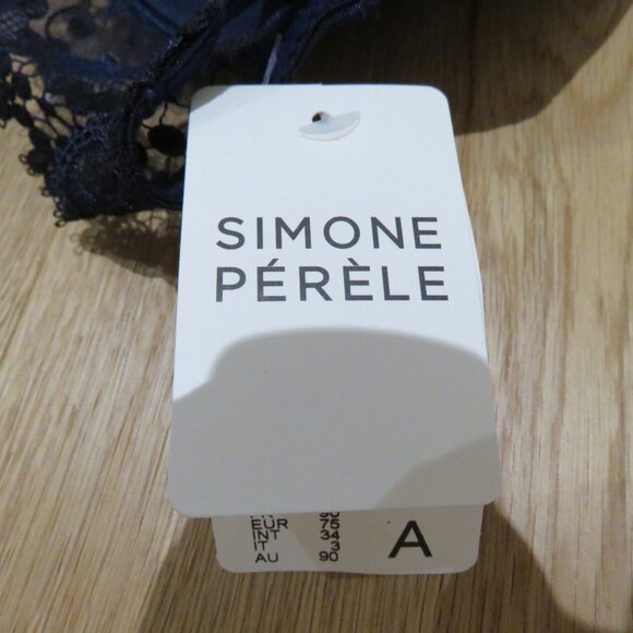 SIMONE PERELE Wish Push Up Plunge Bra in Night Blue Lace - Size 34A NWT - Picture 14 of 15